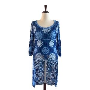 Belle France- Lace Macrame hi-Low top-M